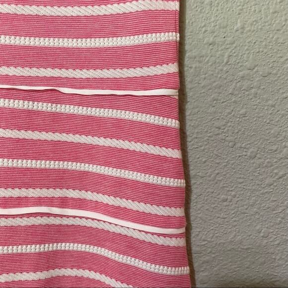 Sail To Sable Pink White Striped Short Sleeve Fit Flare Mini Dress Womens XS STS - Picture 8 of 8